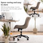 YOUNIKE Khaki Ergonomic Armless Desk Chair with Wheels