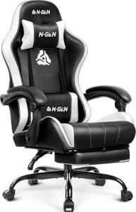 Ergonomic Gaming Chair with Footrest and Lumbar Support