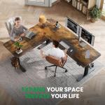 L-Shaped Adjustable Standing Desk with Charging Station