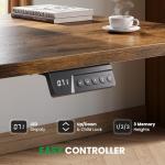 L-Shaped Adjustable Standing Desk with Charging Station