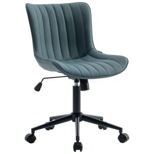 YOUNIKE Compact Ergonomic Armless Desk Chair – Greyish Green