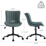 YOUNIKE Compact Ergonomic Armless Desk Chair – Greyish Green