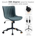 YOUNIKE Compact Ergonomic Armless Desk Chair – Greyish Green