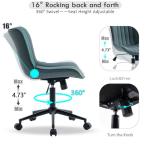 YOUNIKE Compact Ergonomic Armless Desk Chair – Greyish Green