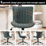 YOUNIKE Compact Ergonomic Armless Desk Chair – Greyish Green