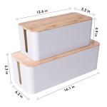 2 Pack Wooden Cable Management Boxes for Home Office