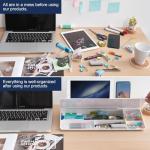 Glass Desktop Whiteboard with Drawer and Keyboard Stand