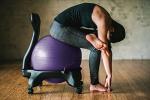 Gaiam Classic Balance Ball Chair – Ergonomic Stability Chair for Desk & Office | Yoga Ball Seat with Base, Air Pump, & Exercise Guide | Improves Posture & Core Strength (300 lb Capacity)