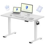 FLEXISPOT EN1 One-Piece Standing Desk, 48"x24" Seamless Desktop Electric Height Adjustable Desk for Home Office, Multi-Monitor Setups & Easy Assembly, White