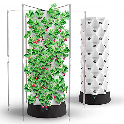 Vertical Hydroponics Tower Garden with LED Grow Lights