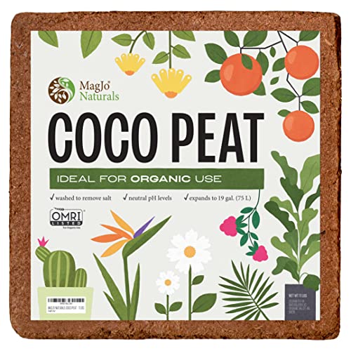 MagJo Naturals Pure 100% Coco Coir Block 11lb