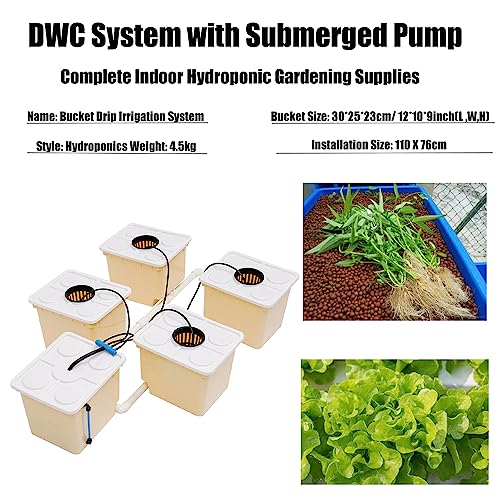 5-Bucket Hydroponic Drip System for Indoor Plants