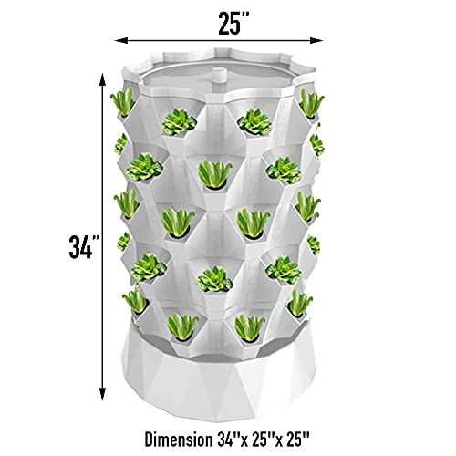40-Pot Hydroponics Tower Kit for Indoor Gardening