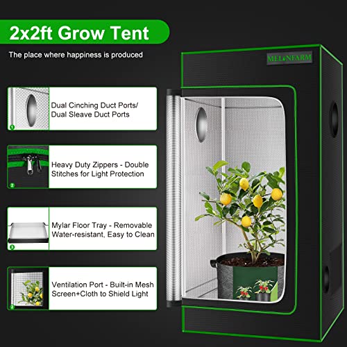 MelonFarm Hydroponic Grow Tent, 61x61x122 cm