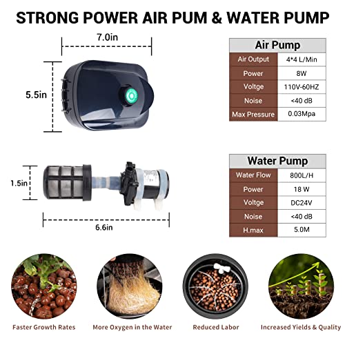5 Gallon RDWC Hydroponic Growing System Kit