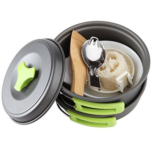 1 Liter Camping Cookware Mess Kit - 10 Piece Set