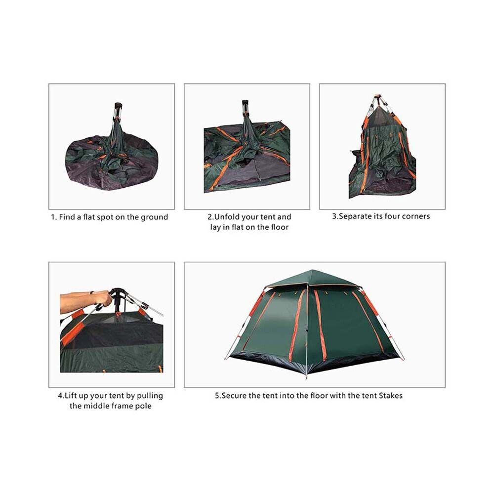 Waterproof Windproof Family Dome Camping Tent for 5