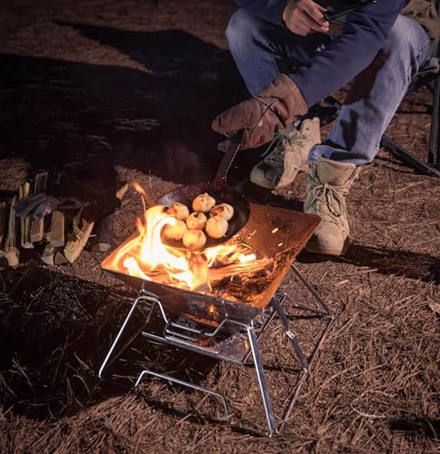 Campingmoon Portable Folding Stainless Steel Grill 35.6cm