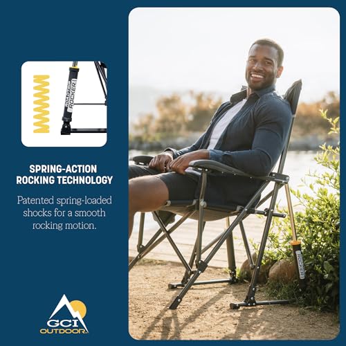 GCI Outdoor Collapsible Rocking Chair, Indigo Blue