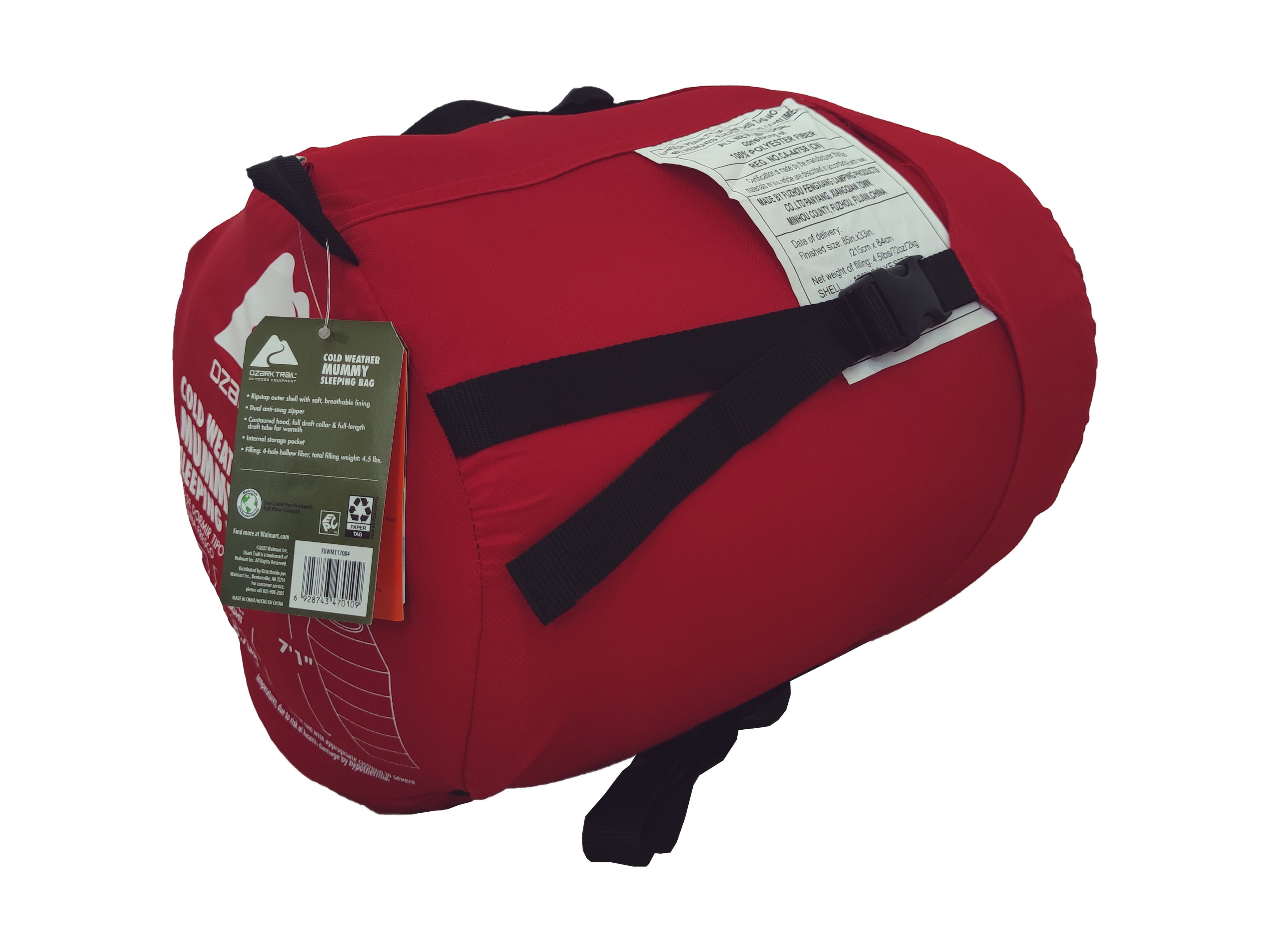 Ozark Trail 10-Degree Red Mummy Sleeping Bag