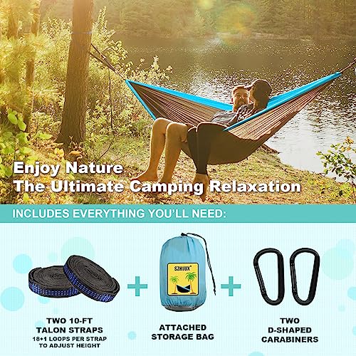 Portable Camping Hammock with Tree Straps - Grey & Blue