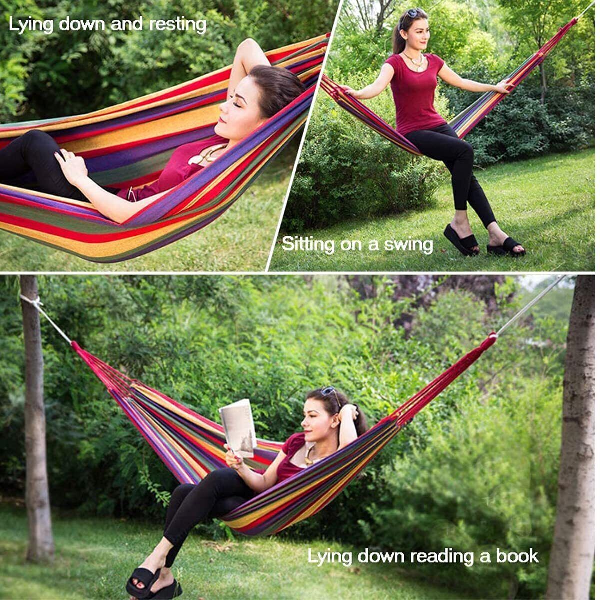 1-2 Person Hammock Camping Chair Bed Outdoor Swing