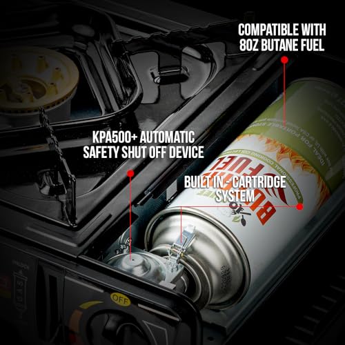 JoChef Portable Butane Camping Stove with Windshield