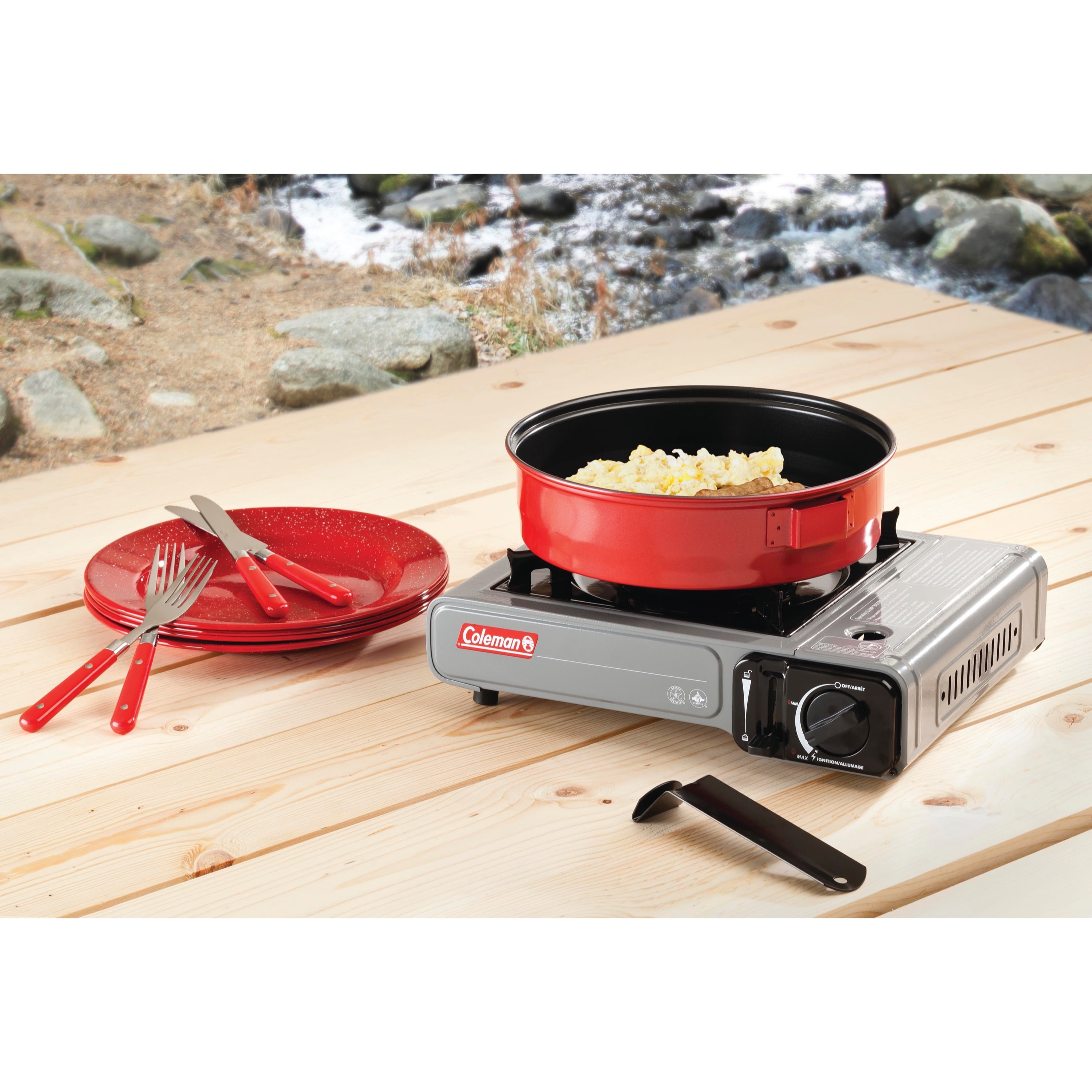 Compact Coleman 2800 Tabletop Butane Camping Stove