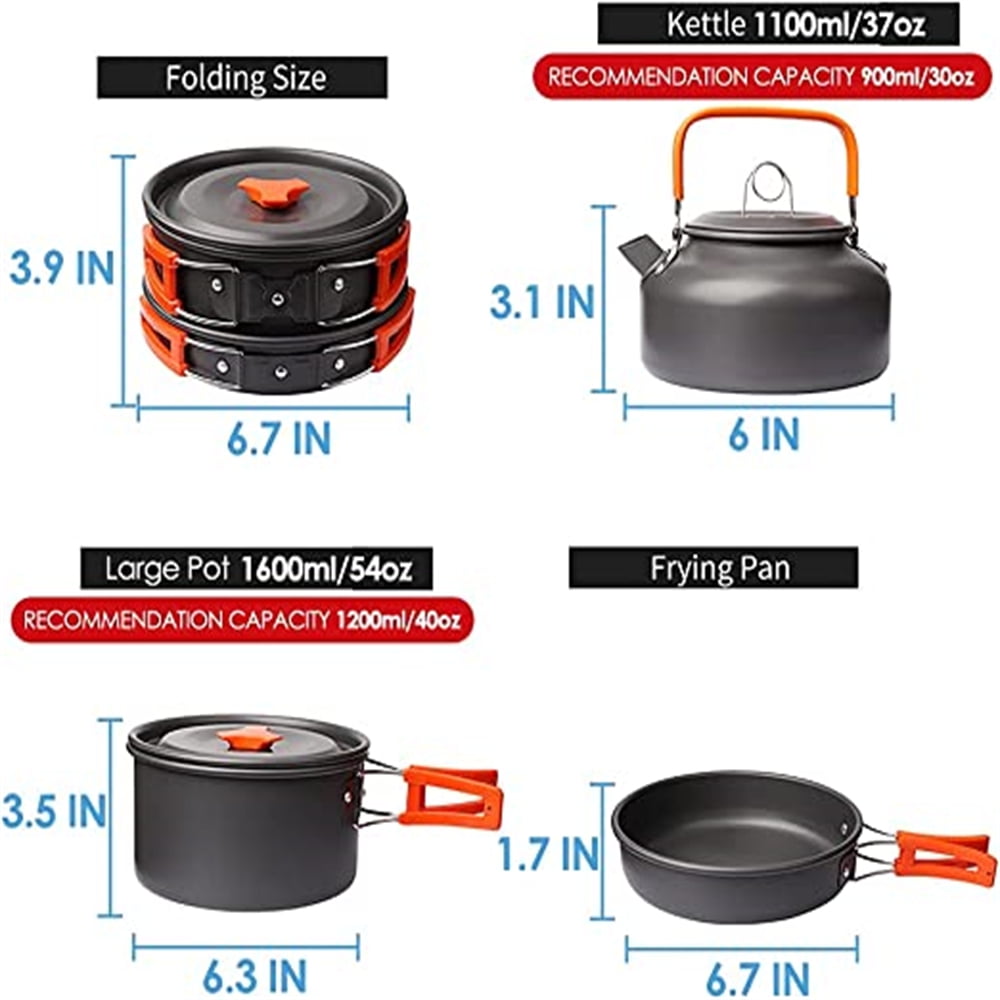 Gutsdoor 10-Piece Camping Cookware Set with Storage Bag
