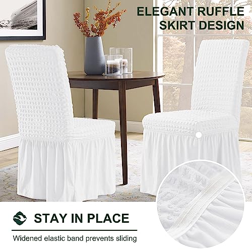 White Stretch Chair Covers for Wedding - Set of 2