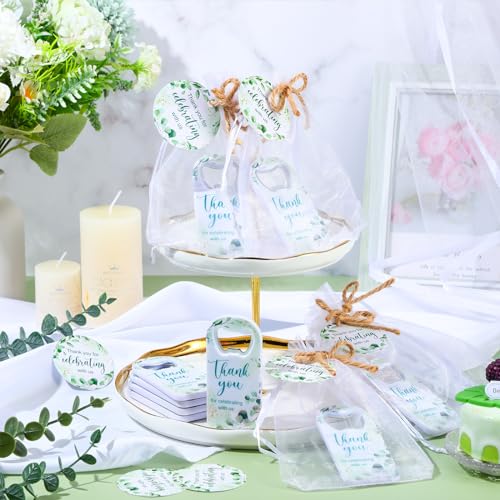 24 Wedding Magnetic Bottle Openers with Tags