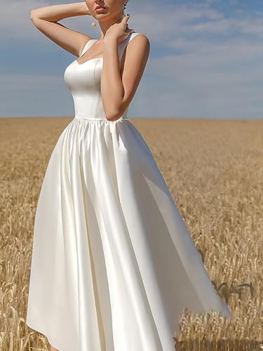 Elegant Satin A-Line Wedding Dress for Brides