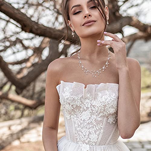 Sparkly Pear-Shaped Birthstone Bridal Jewelry Set