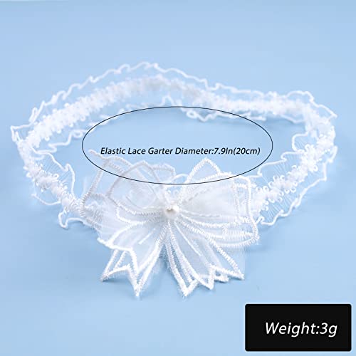 Vintage Lace Wedding Garter with Pearl Butterfly