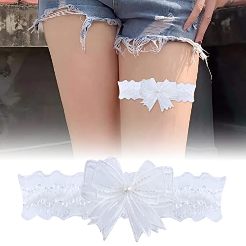 Vintage Lace Wedding Garter with Pearl Butterfly