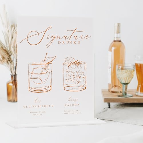 White Acrylic Table Signs for Wedding Events - 5 Pack