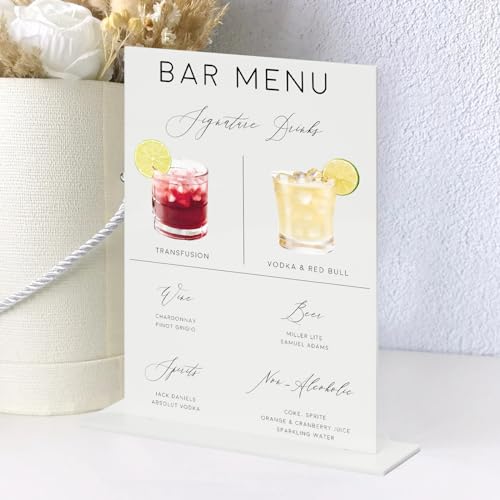 White Acrylic Table Signs for Wedding Events - 5 Pack