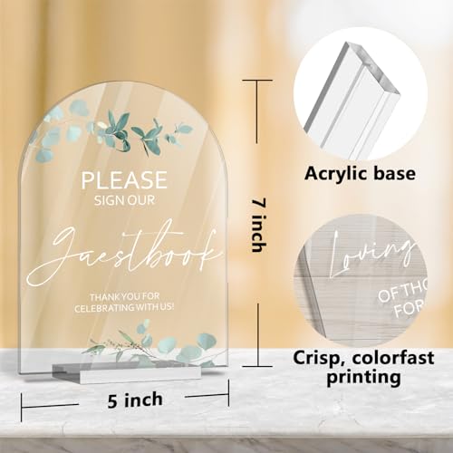 Vienrose 2pcs Acrylic Wedding Ceremony Reception Signs