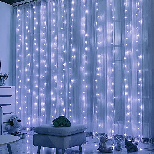 300 LED Curtain String Lights with Remote, Waterproof