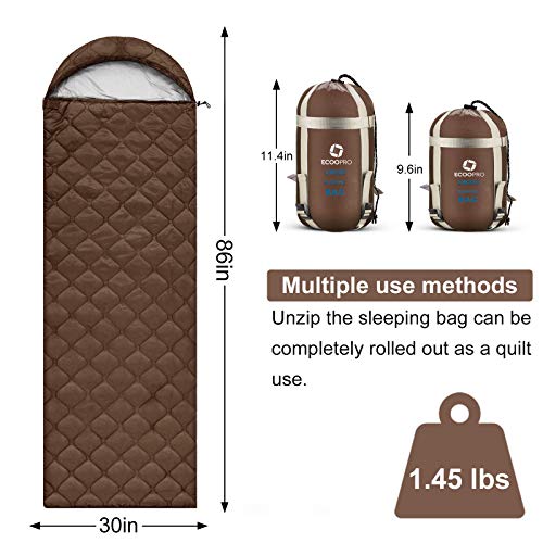 3-Season Waterproof Sleeping Bag for Camping and Hiking