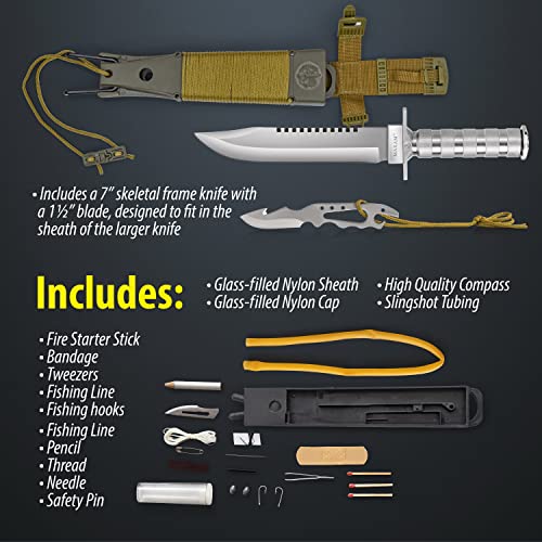 Maxam Army Green Survival Knife