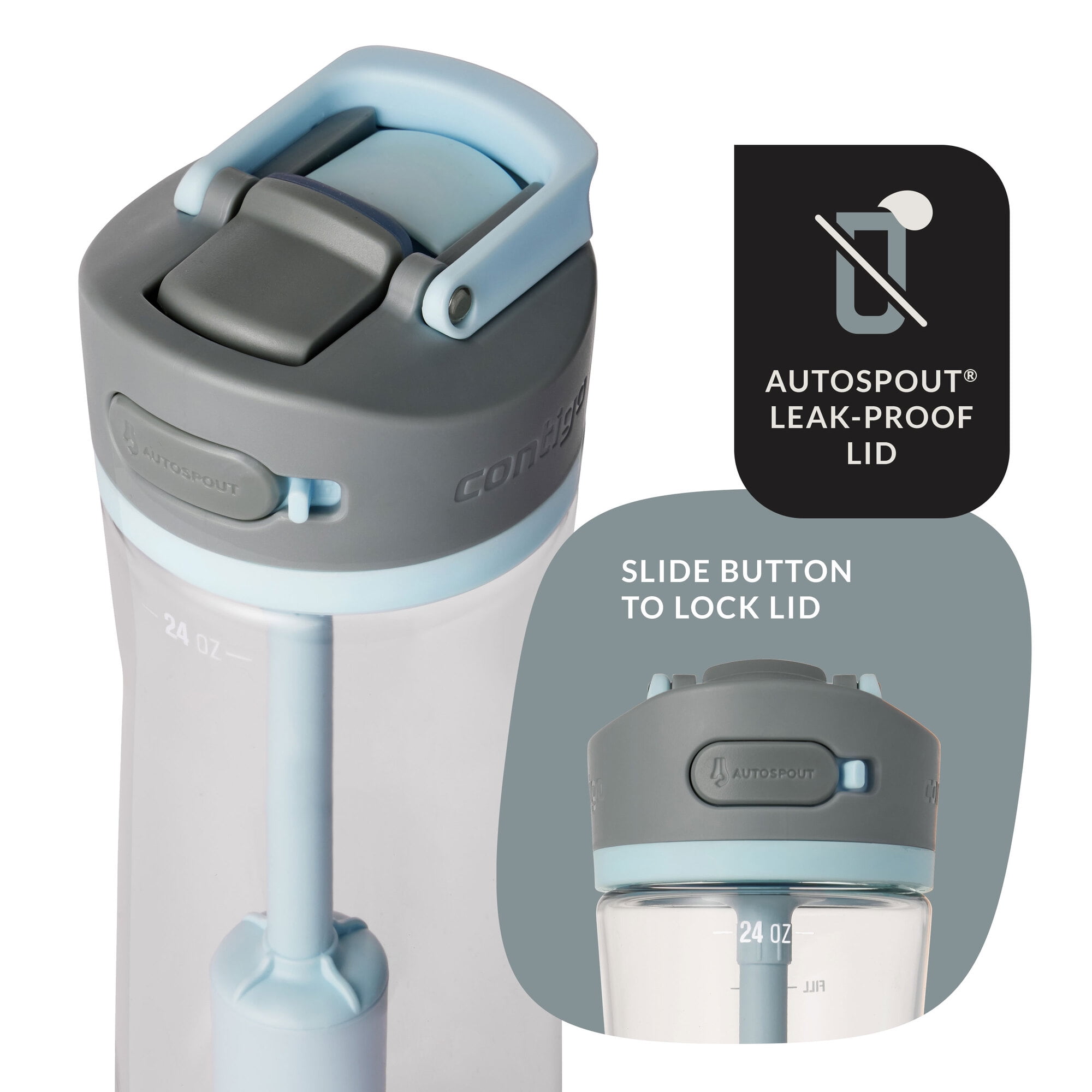 Contigo 24oz Water Bottle with Filter and Straw