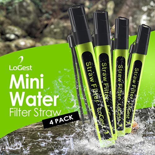 4-Pack Portable Water Filter Straws for Survival