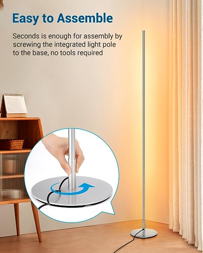 Dewenwils Minimalist LED Corner Floor Lamp