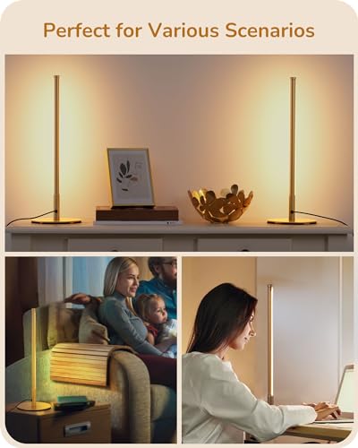 LED Minimalist Touch Table Lamp Set, Gold