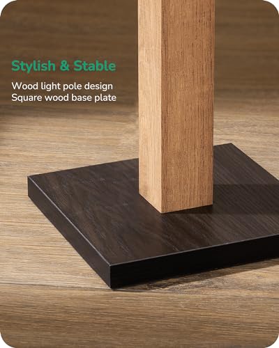 Dimmable Wood Corner Floor Lamp with Remote