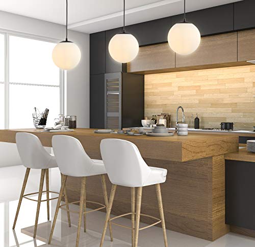 Bleecker LED Globe Pendant Light in White/Bronze