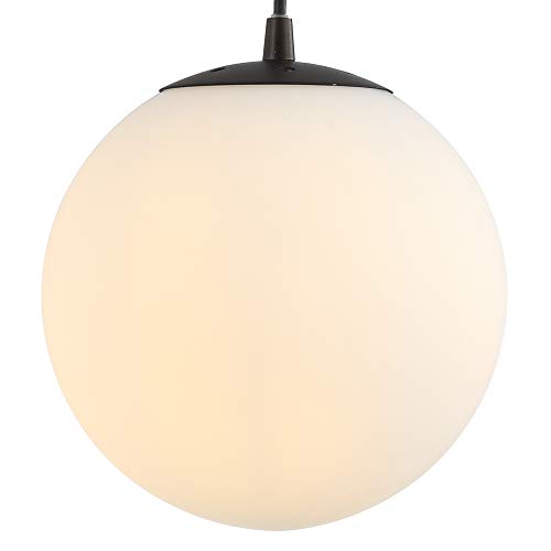 Bleecker LED Globe Pendant Light in White/Bronze