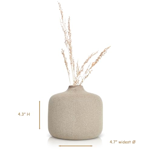 Round Ceramic Vase for Minimalist Decor - Boho Style