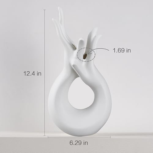 White Ceramic Vase for Modern Minimalist Decor